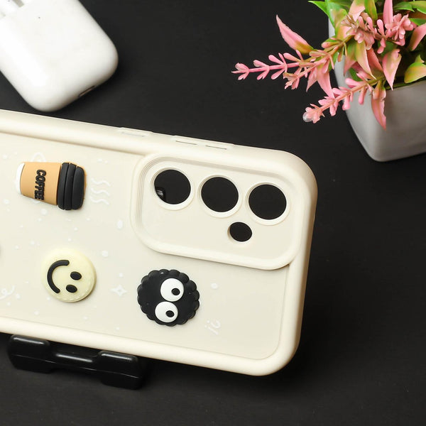 Cream COFFEE (ALWAYS HAPPY) Silicone case for Samsung S24 FE