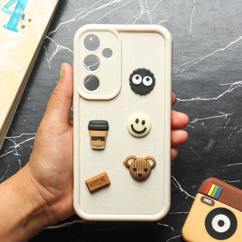 Cream COFFEE (ALWAYS HAPPY) Silicone case for Samsung S24 FE