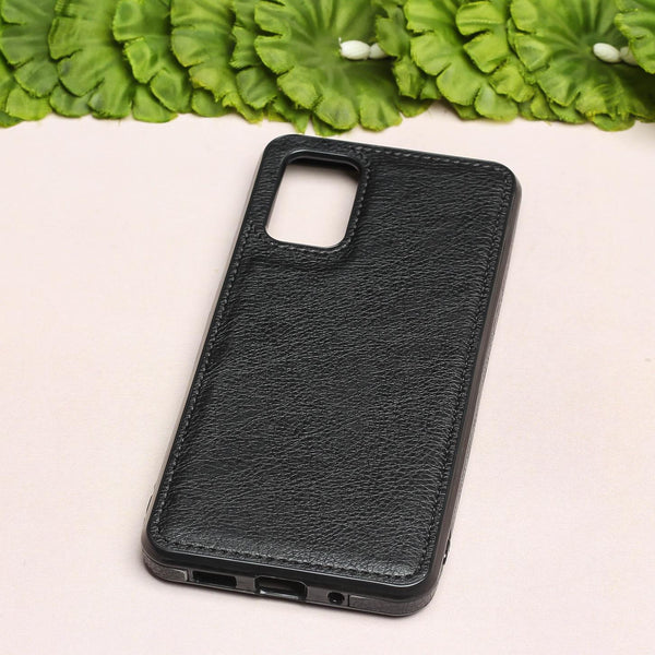 Raised Edges Black Leather Case for Oppo Reno 6