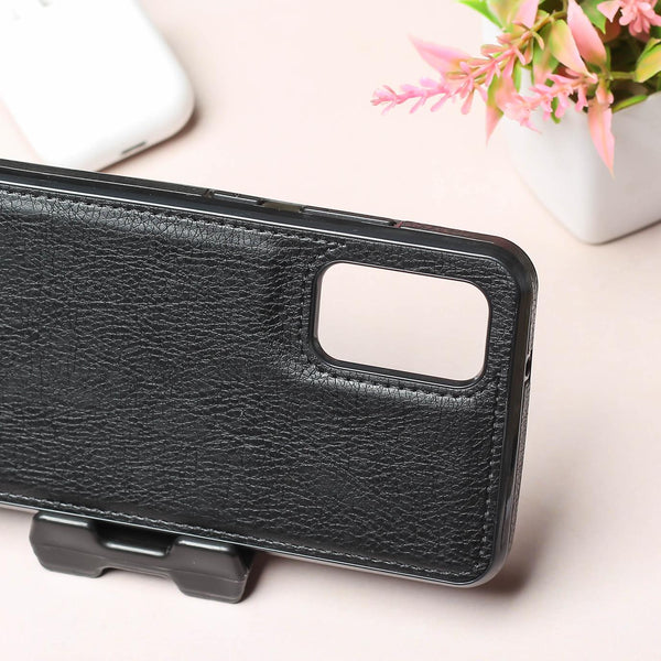 Raised Edges Black Leather Case for Oppo Reno 6