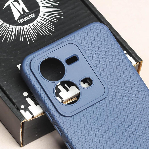 Dark Blue Line Wave Silicone Case for Vivo V25