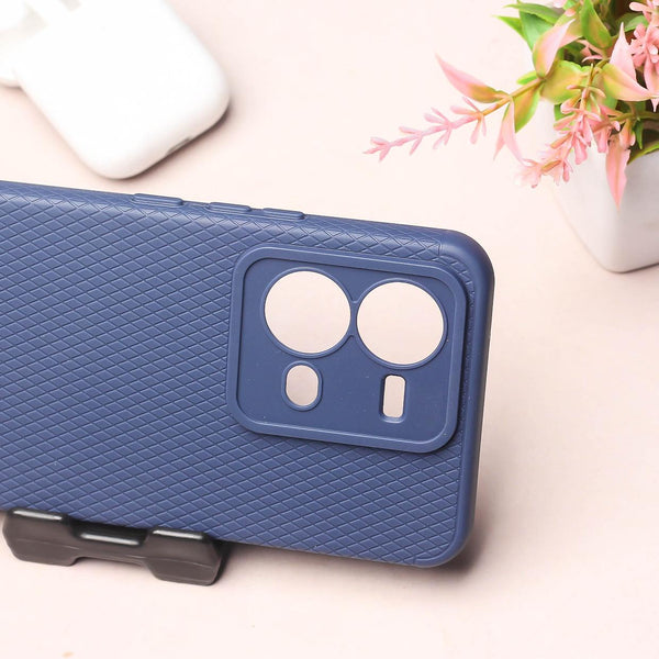Dark Blue Line Wave Silicone Case for Vivo V25