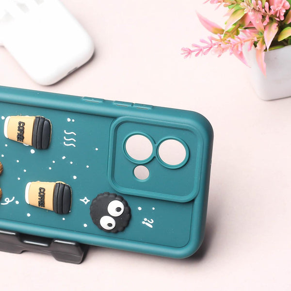 Dark Green COFFEE (ALWAYS HAPPY) Silicone case for Motorola G84