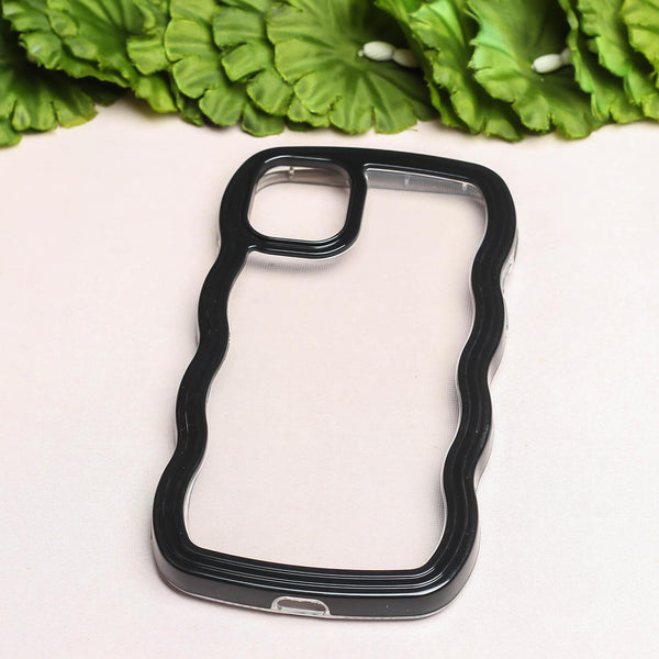 Black Zig Zag Frame  Silicon Case for Apple Iphone 11