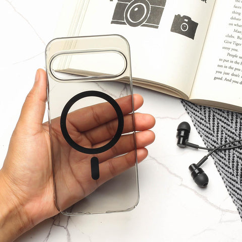 Black Shine Magsafe Transparent Case for Google Pixel 9 Pro