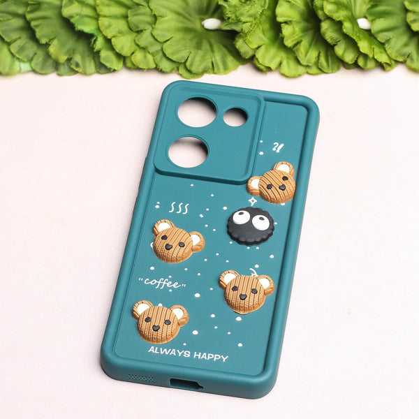 Dark Green COFFEE (ALWAYS HAPPY) Silicone case for Vivo V29e