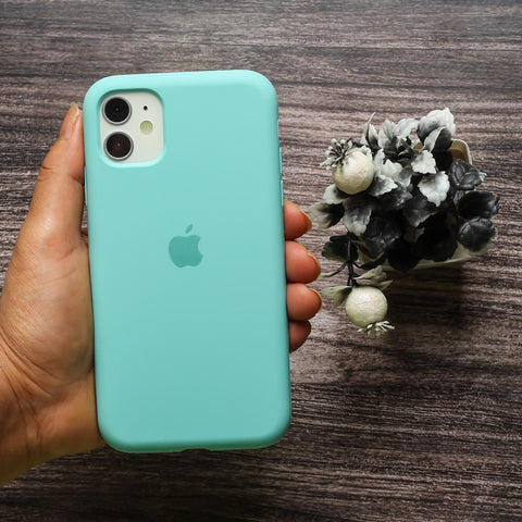 Light Blue Bumper Silicone Case for Apple iphone 12