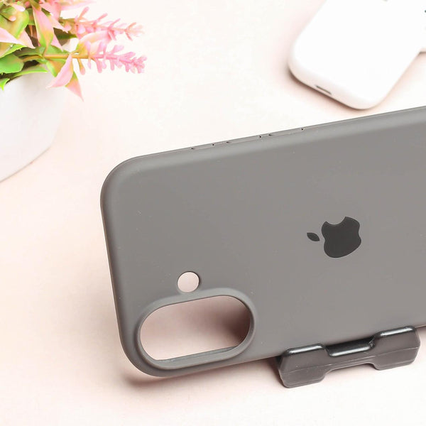 Grey Original Silicone case for Apple iphone 16 Plus