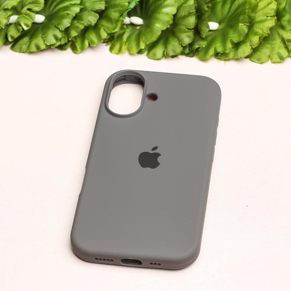 Grey Original Silicone case for Apple iphone 16 Plus