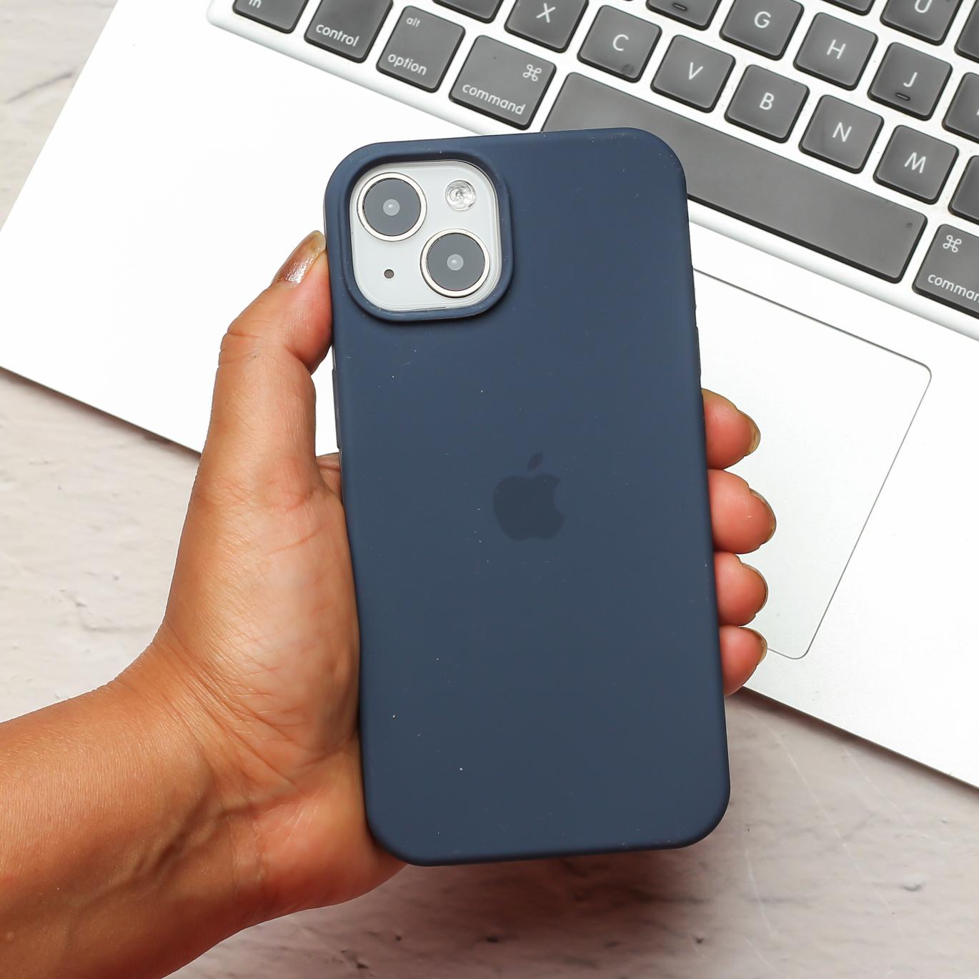 Dark Blue Original Silicone case for Apple iphone 15 Plus