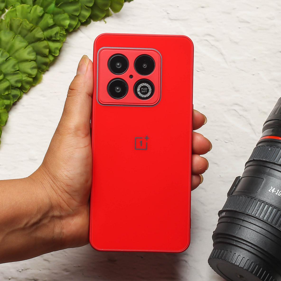 Red camera Safe mirror case for Oneplus 10 Pro