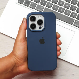 Dark Blue Original Silicone case for Apple iphone 13 pro The Hatke Dark Blue Original Silicone case for Apple iphone 13 pro The Hatke