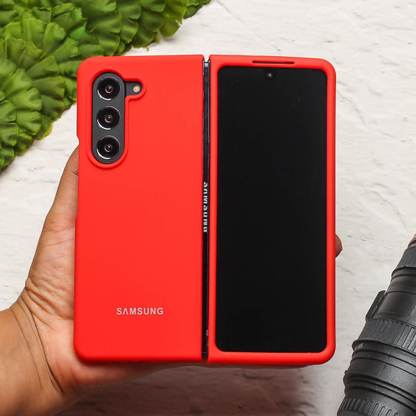 Red Original Silicone case for Samsung Z Fold 5G