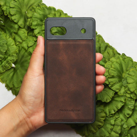 Dark Brown Classic Leather Case for Google Pixel 7A
