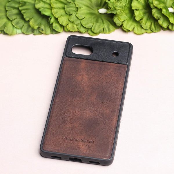 Dark Brown Classic Leather Case for Google Pixel 7A