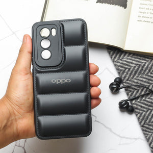 Black Puffon Silicon Case for Oppo Reno 12 Pro