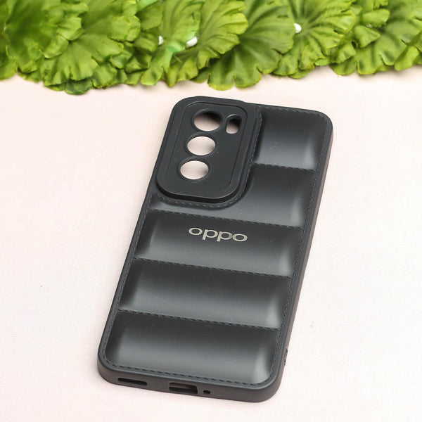 Black Puffon Silicon Case for Oppo Reno 12