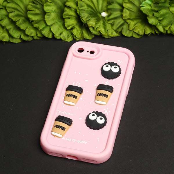 Pink COFFEE (ALWAYS HAPPY) Silicone case for Apple iphone 7