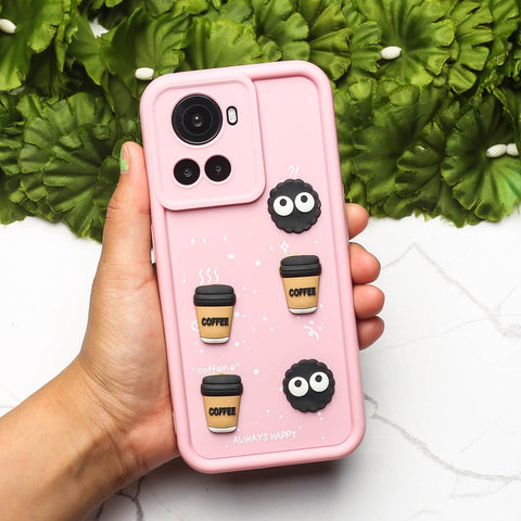 Pink COFFEE (ALWAYS HAPPY) Silicone case for Oneplus 10R