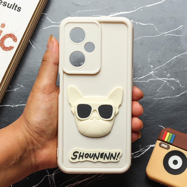 Cream SHOUNENN BULLDOG Silicone case for Oneplus Nord CE 3 Lite