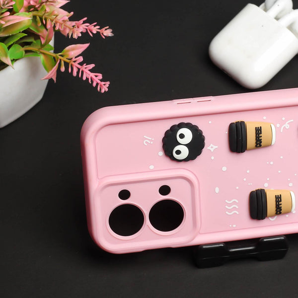 Pink COFFEE (ALWAYS HAPPY) Silicone case for Oneplus Nord 2T