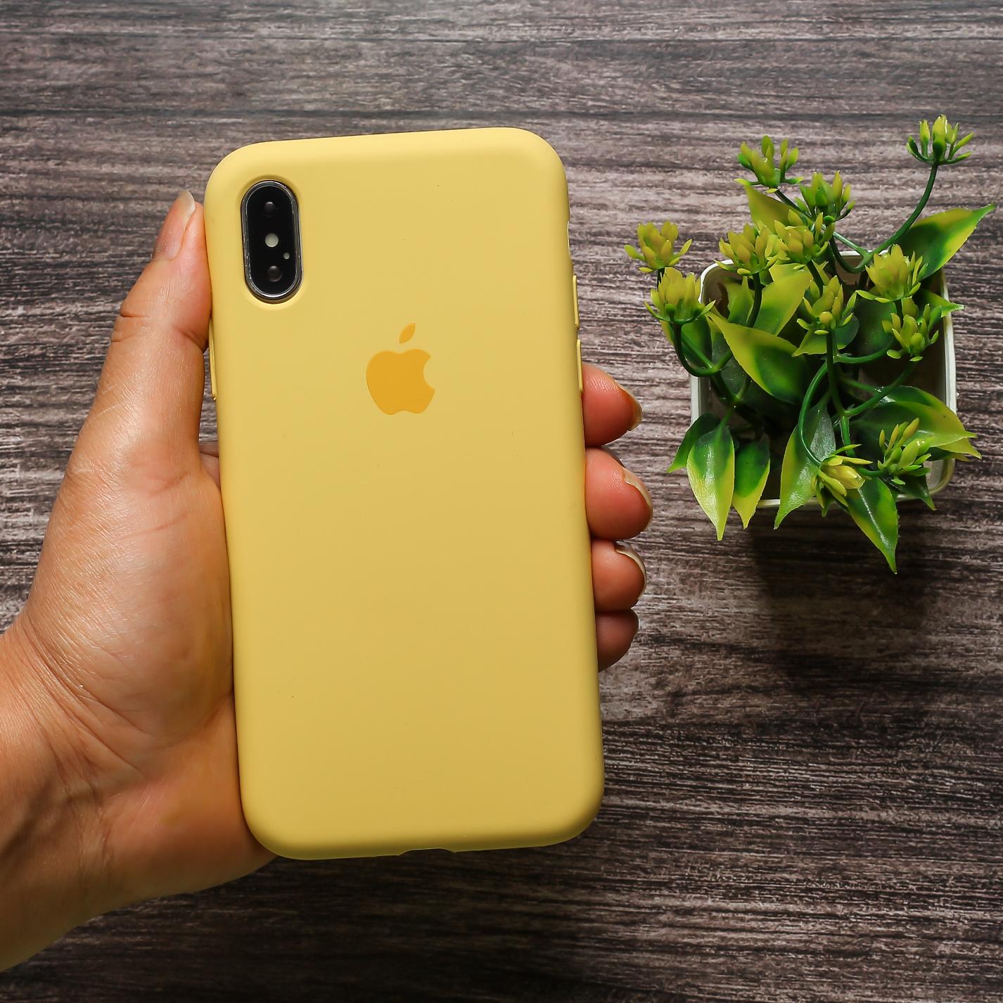 Yellow Original Silicone case for Apple iphone Xs Max