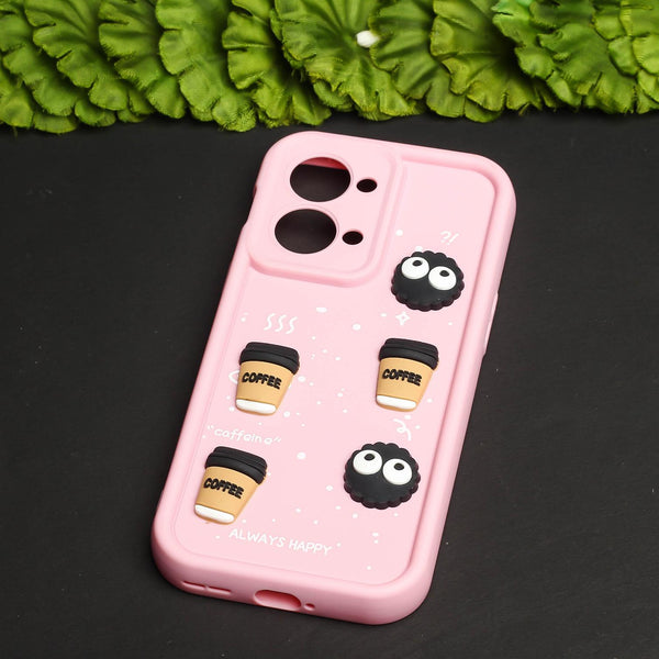 Pink COFFEE (ALWAYS HAPPY) Silicone case for Oneplus Nord 2T