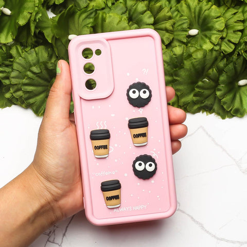 Pink COFFEE (ALWAYS HAPPY) Silicone case for Samsung S20 FE