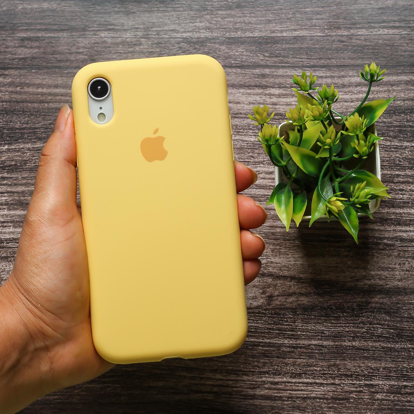 Yellow Original Silicone case for Apple iphone Xr