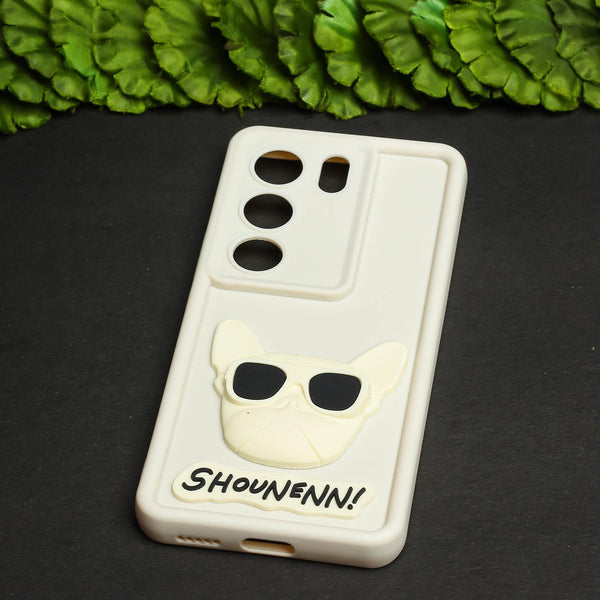 Cream SHOUNENN BULLDOG Silicone case for Vivo V29