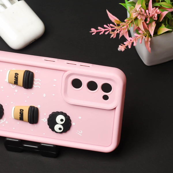 Pink COFFEE (ALWAYS HAPPY) Silicone case for Samsung S20 FE