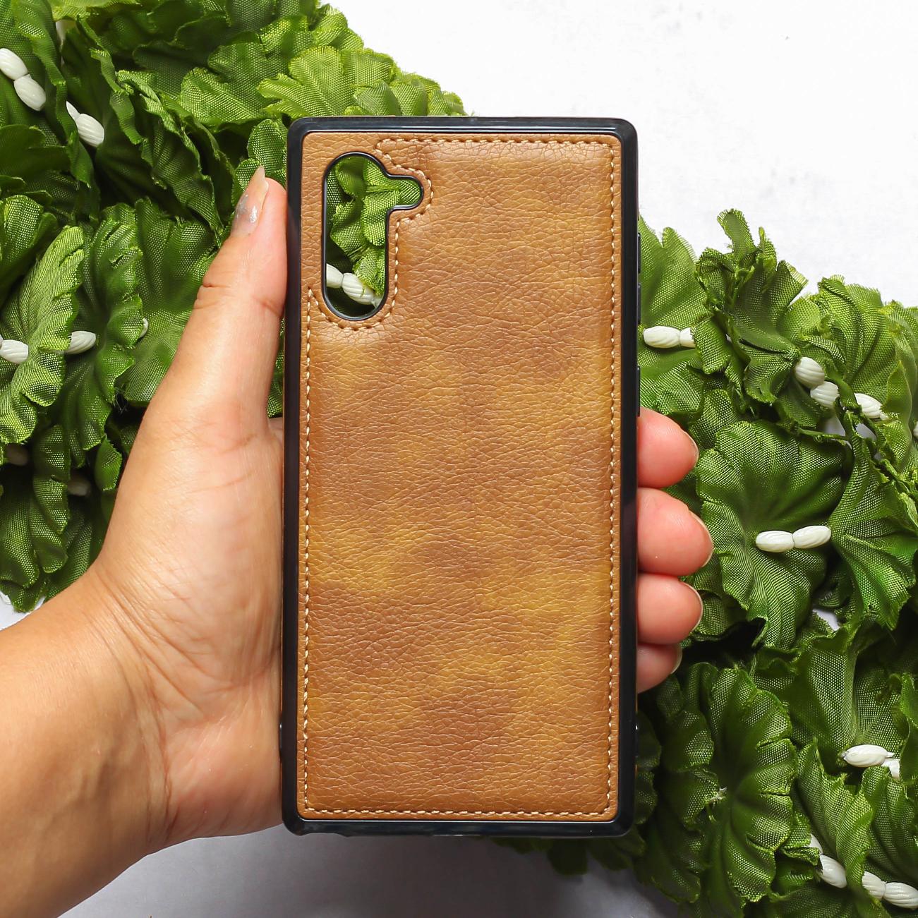Brown Puloka Leather Case for Samsung Note 10 Plus