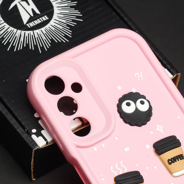 Pink COFFEE (ALWAYS HAPPY) Silicone case for Samsung A35