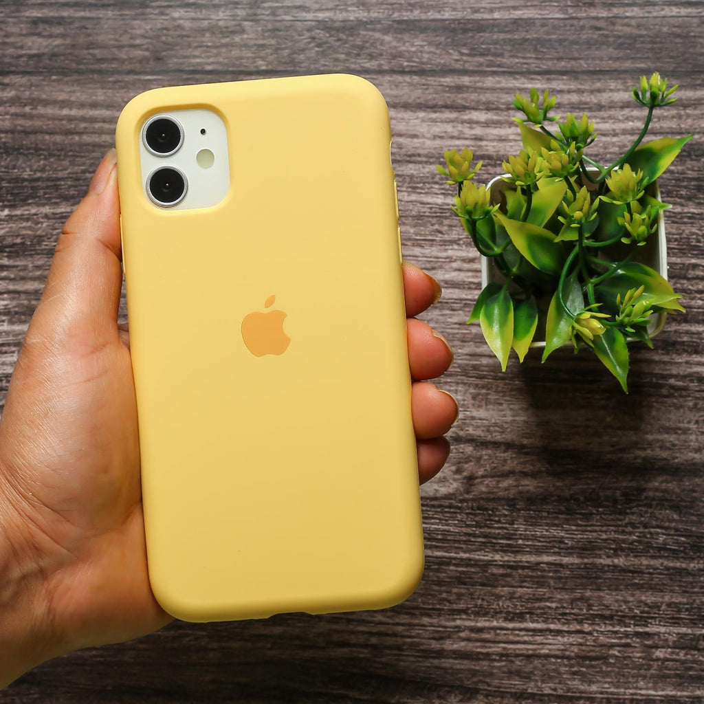 Yellow Original Silicone case for Apple iPhone 12 mini – The Hatke Yellow Original Silicone case for Apple iPhone 12 mini – The Hatke