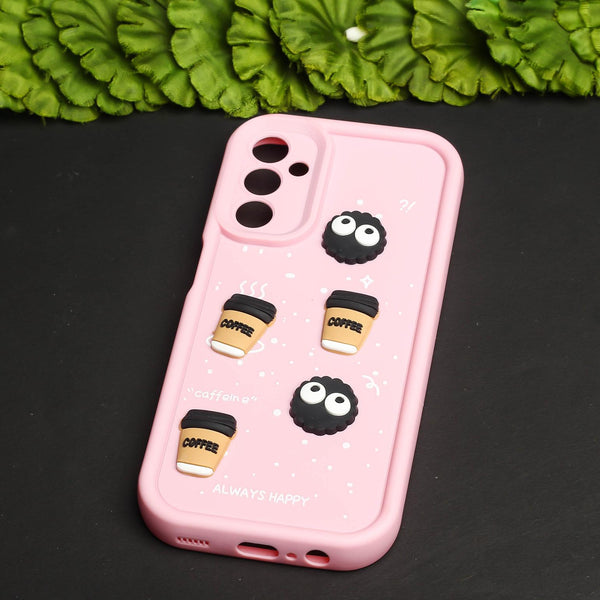 Pink COFFEE (ALWAYS HAPPY) Silicone case for Samsung A35