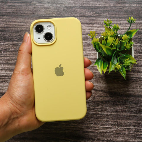 Yellow Original Silicone case for Apple iphone 15