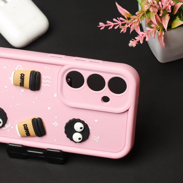 Pink COFFEE (ALWAYS HAPPY) Silicone case for Samsung A14