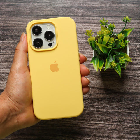 Yellow Original Silicone case for Apple iphone 16 Pro