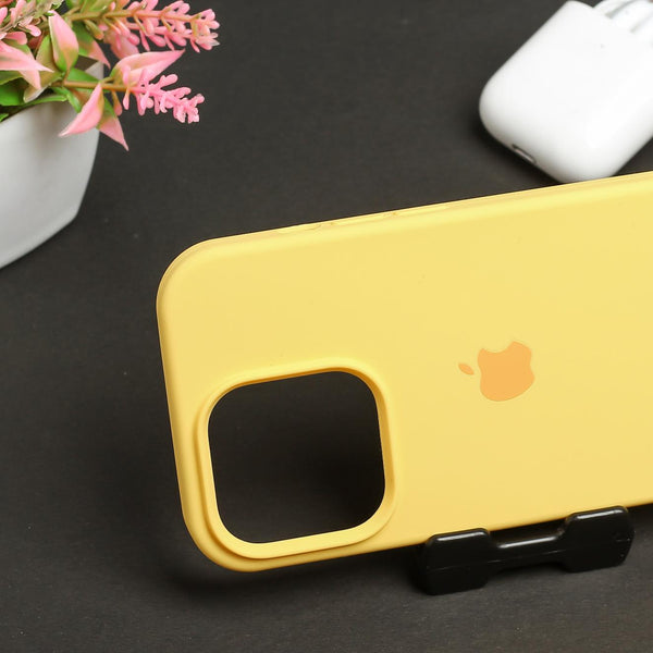 Yellow Original Silicone case for Apple iphone 15 Pro