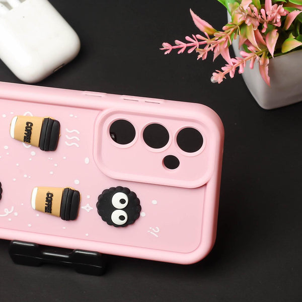 Pink COFFEE (ALWAYS HAPPY) Silicone case for Samsung S24 FE