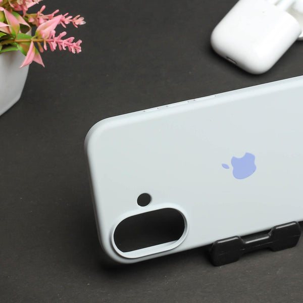 Light Grey Original Silicone case for Apple iphone 16 Plus