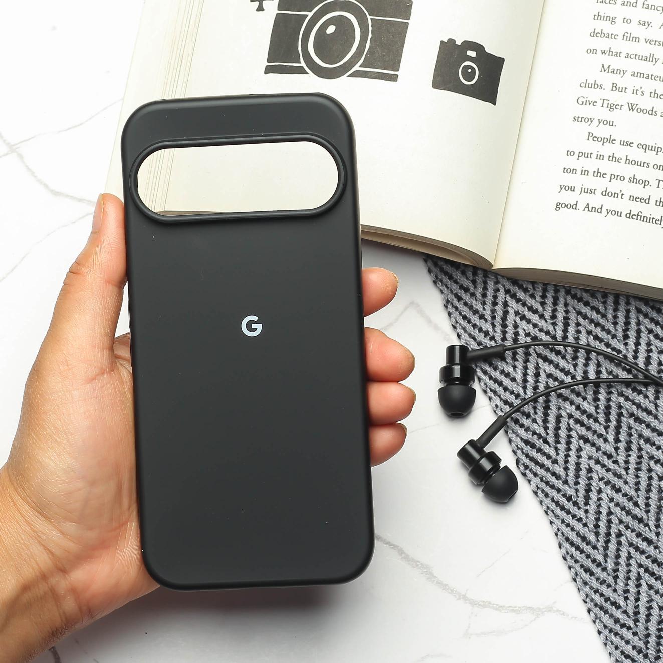 Black Original Silicone case for Google Pixel 9 pro
