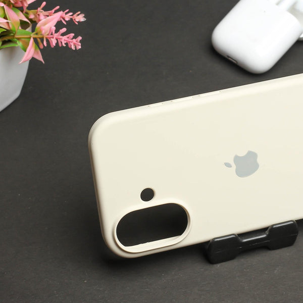 Cream Original Silicone case for Apple iphone 16