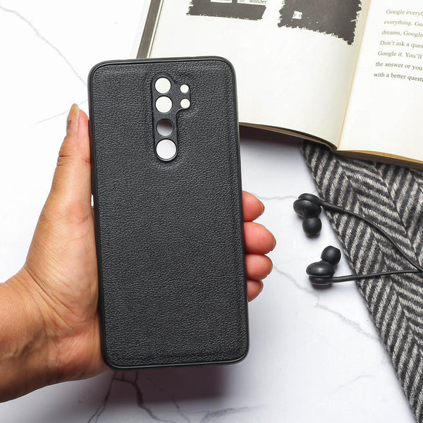 Raised Edges Black Leather Case for Oppo Reno 2f