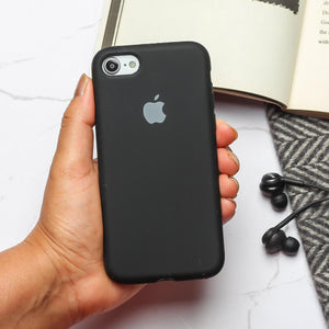 Black Original Silicone case for Apple iphone 8