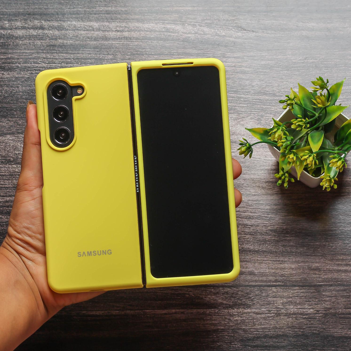 Yellow Original Silicone case for Samsung Z Fold 5 5G