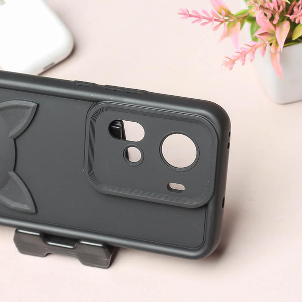 Black Cute Cat Silicone case for Oppo Reno 11