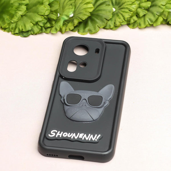 Black SHOUNENN BULLDOG Silicone case for Oppo Reno 11