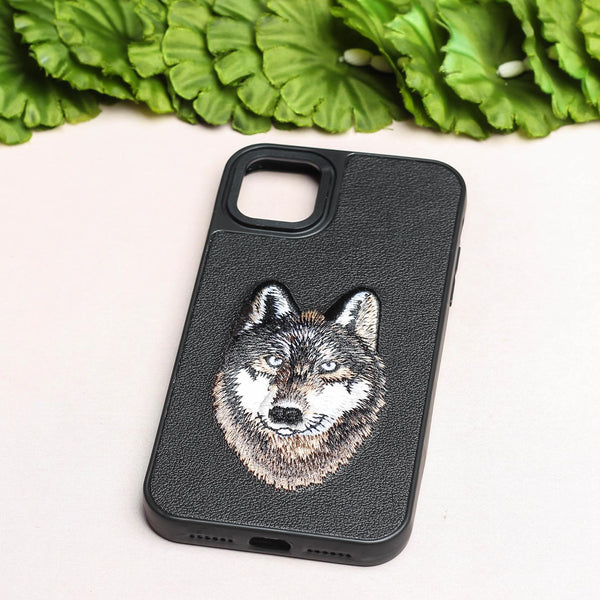 Black Leather Brown Fox Ornamented for Apple iPhone 12 Mini