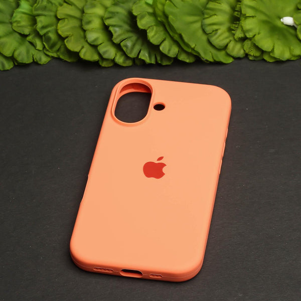 Orange Original Silicone case for Apple iphone 16 Plus